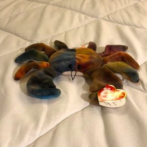 “Claude” TY Beanie Baby, Tie Dyed Crab, Vintage Collectible 1996